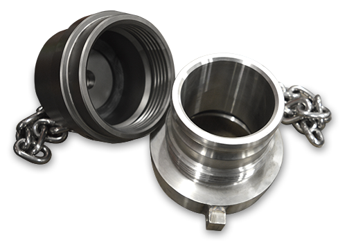 4-Inch Thread On Stainless Steel Quick Connect Assembly, Black EPDM Gaskets