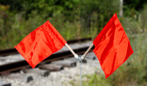 Red Nylon Warning Flag