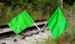 Green Nylon Warning Flag