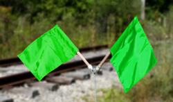 Green Nylon Warning Flag