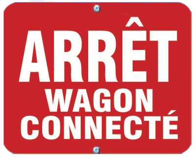 Arret Wagon Connecte Sign Plate, Red