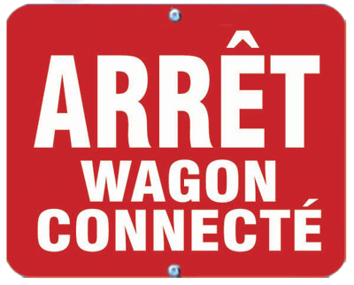 Arret Wagon Connecte Sign Plate, Red