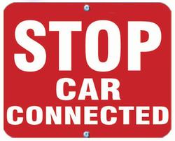 Stop Car Connected Sign Plate, Red