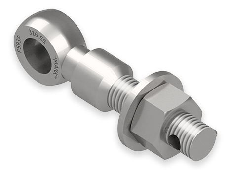 7/8 x 5-Inch Stainless Steel Eyebolt Assembly with Seal Hole and Safety Collar, Heavy Hex Nut