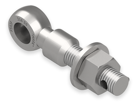 7/8 x 5-Inch Stainless Steel Eyebolt Assembly with Seal Hole and Safety Collar, Heavy Hex Nut