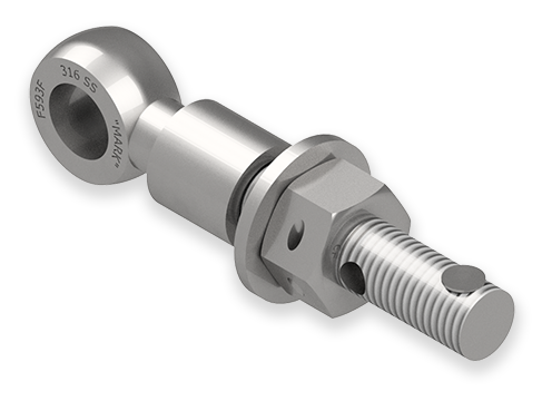 7/8 x 6-Inch Stainless Steel Eyebolt Assembly with 2 Seal Holes and Safety Collar, Heavy Hex Nut