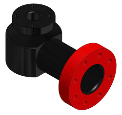 Pipe Elbow 4 inch x 2 inch ANSI flange x 90º, 8 inch height, 5-3/16 inch length