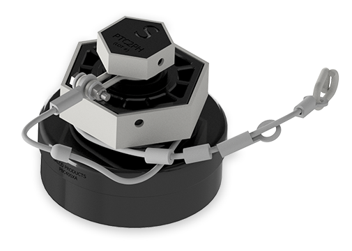 4-Inch Nylon Bottom Outlet Cap with White Gylon 3545 Gasket and Stainless Steel Cable