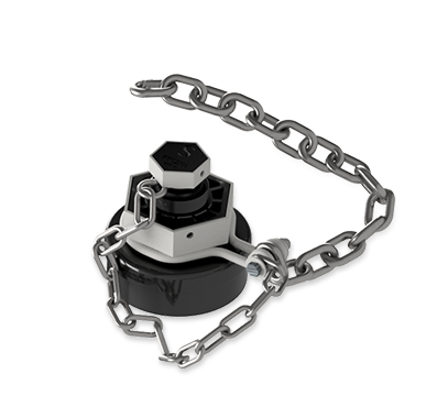 4-Inch Nylon Bottom Outlet Cap, with Stainless Steel Chain
