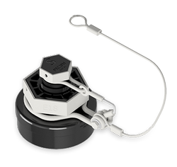 4-Inch Nylon Bottom Outlet Cap, with 2 Stainless Steel Cables