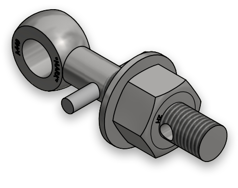 7/8 x 5-Inch Carbon Steel Eyebolt Assembly with Pin, Heavy Hex Nut