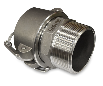 3-Inch Thread On Stainless Steel Top Fitting Assembly, Black Viton B Gasket