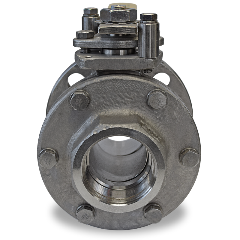 2 inch Flange x Thread Ball Valve, Stainless Steel, Full Port and Fire Safe