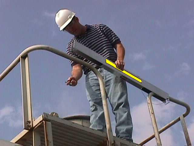 Handrail Safety Guard, 40" Long, Offset Opening