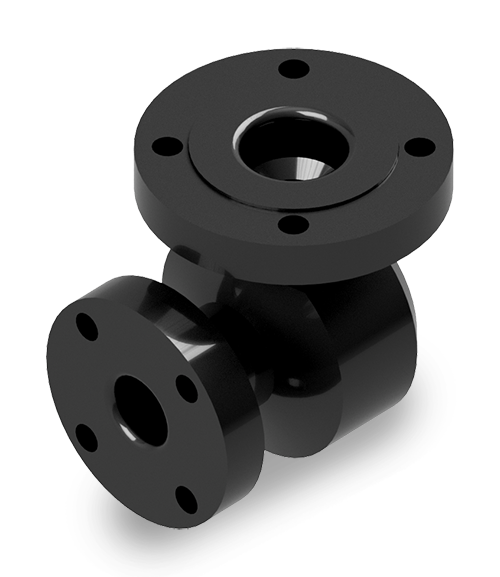 Pipe Elbow 4 inch x 2 inch ANSI flange x 90°,7 inch height, 5-1/4 inch length