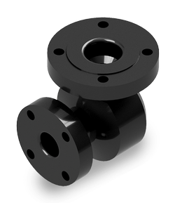 Pipe Elbow 4 inch x 2 inch ANSI flange x 90°,7 inch height, 5-1/4 inch length