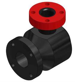 Pipe Elbow 4 inch x 2 inch ANSI flange x 90°, 9-1/2 inch height, 6 inch length