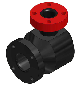 Pipe Elbow 4 inch x 2 inch ANSI flange x 90°, 9-1/2 inch height, 6 inch length