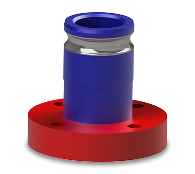 3 inch x 2-1/2 inch Quick Connect Flanged Adapter, UHMWPE Flange with Reinforced Adapter